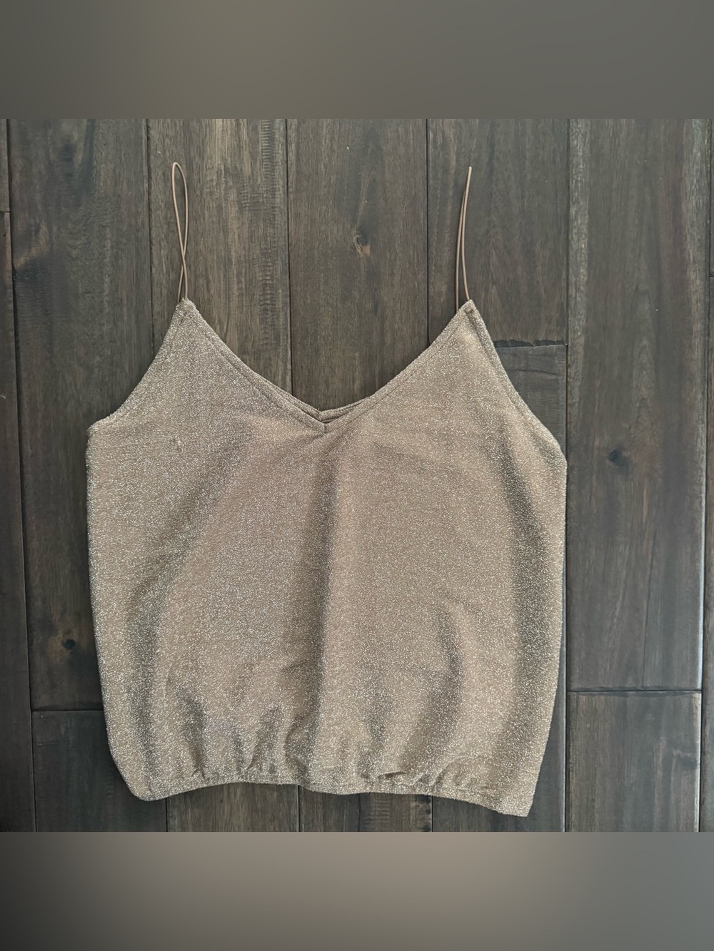 Express Metallic Shimmer Spaghetti Strap Tank Top Camisole XS